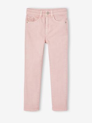 Slim meisjesbroek smalle lichaamsbouw roze (poederkleur)