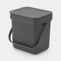 Brabantia sort & go afvalbak 3l grijs