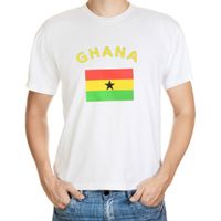 Wit t-shirt Ghana heren - thumbnail