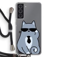 Cool cat: Samsung Galaxy S21 FE Transparant Hoesje met koord