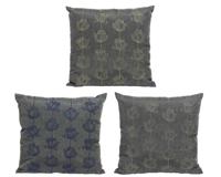 Decoris Buitenkussen grijs bloem 45x45 assorti