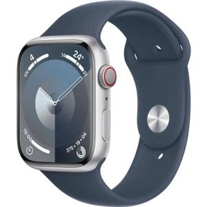 Apple Watch 9 GPS 45mm zilver alu blauw sportband M/L (831007)
