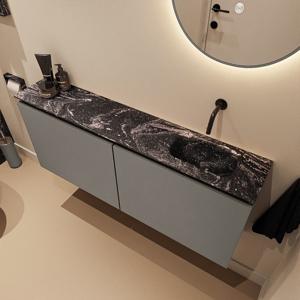 Toiletmeubel Mondiaz Ture Dlux | 120 cm | Meubelkleur Smoke | Eden wastafel Lava Rechts | Zonder kraangat