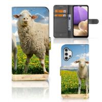 Samsung Galaxy A32 4G | Telefoonhoesje | Met pasjeshouder | Schaap en Lammetje