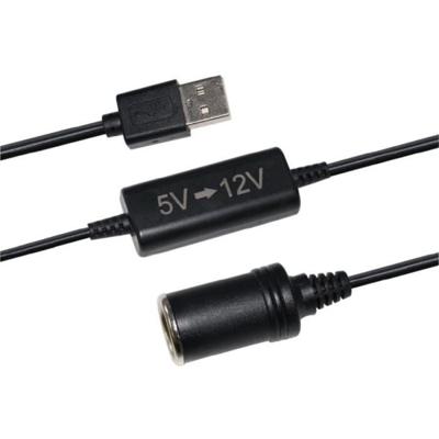 USB 5V naar 12V sigarettenaansteker-converter - HTC EQUIPMENT - 12W en 120cm kabel