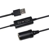 USB 5V naar 12V sigarettenaansteker-converter - HTC EQUIPMENT - 12W en 120cm kabel