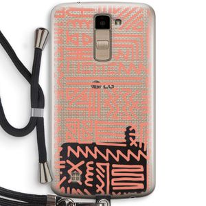 Marrakech Pink: LG K10 (2016) Transparant Hoesje met koord