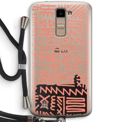 Marrakech Pink: LG K10 (2016) Transparant Hoesje met koord