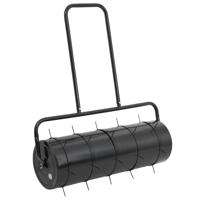 Gazonroller met beluchtingsklemmen 63 L ijzer en staal zwart