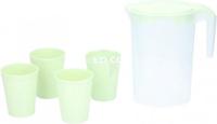 Cuisine Elegance Kan Met Bekers 22 X 20 Cm Groen 5-delig Cuisine Elegance Kan Met Bekers 22 X 20 Cm Groen 5-delig