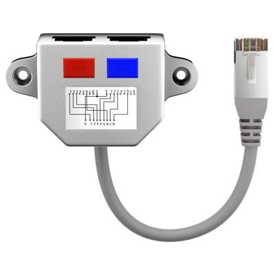 RJ45 kabelsplitter - CAT T-koppelstuk - F/UTP - voor internetkabels - ethernet kabel - CAT kabel - Grijs