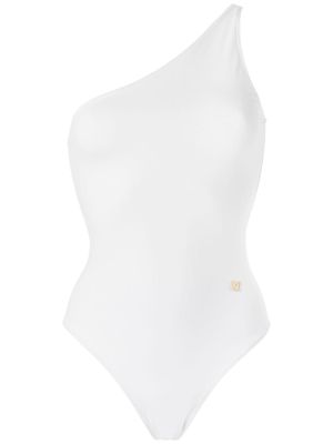 Brigitte maillot de bain asymétrique à une épaule - Blanc