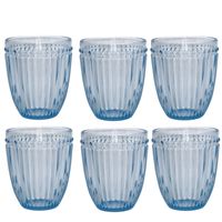 6x Waterglazen Set GreenGate Alice lichtblauw Ø8.5 cm - 350ml - Drinkglazen