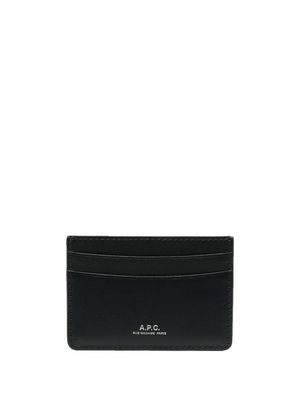 A.P.C. porte-cartes André à logo embossé - Noir