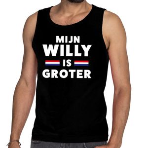 Zwart Mijn Willy is groter tanktop / mouwloos shirt voor