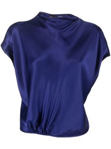 Giorgio Armani blouse crop à design drapé - Bleu