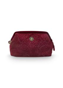 Pip Studio Pip Cosmetic Purse Small Velvet Quiltey Days Red 19x12x8.5cm