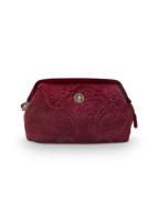Pip Studio Pip Cosmetic Purse Small Velvet Quiltey Days Red 19x12x8.5cm