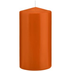 1x Kaarsen oranje 8 x 15 cm 69 branduren sfeerkaarsen   -