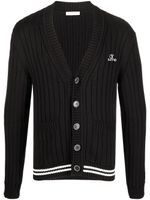 Valentino Garavani cardigan en maille nervurée à col v - Noir