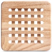 4x Luxe houten pannenonderzetters vierkant 20 cm