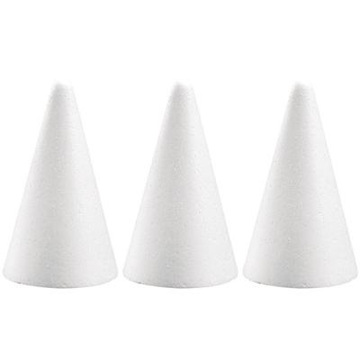 Piepschuim kegel - 3x - wit - H12 cm - styropor vormen - Hobby/diy - knutselmateriaal