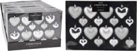 Kerstbal hart 8x65/45 mm zilver 16 stuks Nampook - Nampook