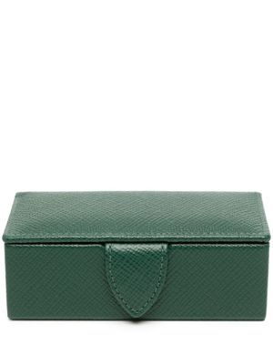 Smythson boîte mini Panama en cuir - Vert