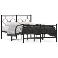 Bedframe met hoofd- en voeteneinde metaal zwart 120x190 cm