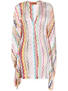 Missoni robe courte à motif zigzag - Blanc