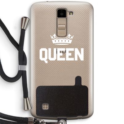 Queen zwart: LG K10 (2016) Transparant Hoesje met koord