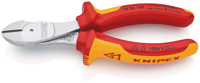 Knipex Kracht-Zijsnijtang | 160 mm Lengte | Geïsoleerd | Meer-Componentengrepen | VDE-Getest | Verchroomd - 74 06 160 SB