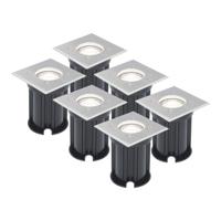 Set van 6 LED Grondspots vierkant buiten - Dimbaar - GU10 - 6000K daglicht wit - 5 Watt 400 lumen - Tuinspot - Oprit - RVS - IP65 waterdicht
