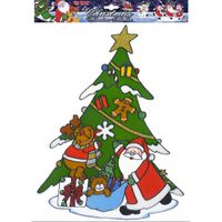 Kerst decoratie stickers kerstman/rendier plaatjes 40 cm   -