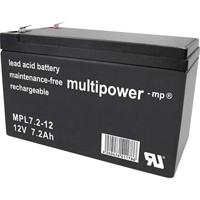 multipower MPL7,2-12 Loodaccu 12 V 7.2 Ah Loodvlies (AGM) (b x h x d) 65 x 102 x 151 mm Kabelschoen 6.35 mm Onderhoudsvrij, Geringe zelfontlading