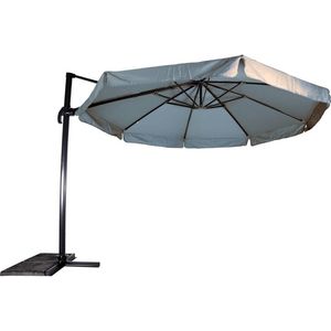 Zweefparasol Virgo Grijs Ø350 cm - inclusief zware parasolvoet