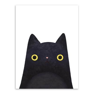 Cute cat en avatar Poster Print canvas schilderij Home art decoratie grootte: 50 × 70cm (zwart)