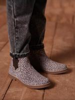 Leren meisjeslaarzen met rits en elastiek veel beige