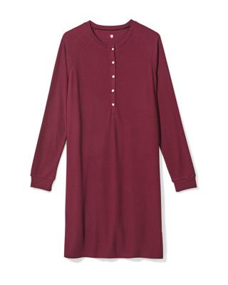 HEMA Damesnachthemd viscose wafel bordeauxrood (bordeauxrood)
