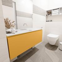 Toiletmeubel Mondiaz Olan | 120 cm | Meubelkleur Ocher | Lex wastafel Talc Midden | Zonder kraangat Toiletmeubel Mondiaz Olan | 120 cm | Meubelkleur Ocher | Lex wastafel Talc Midden | Zonder kraangat