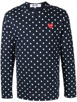 Comme Des Garçons Play t-shirt imprimé à manches longues - Bleu