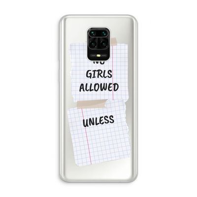 No Girls Allowed Unless: Xiaomi Redmi Note 10 Lite Transparant Hoesje