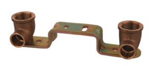 Kirchhoff Montage-eenheid van rood messing, blank, 15 mm x 1/2"IT, dikte 200 mm, 1 socket (4976g) - 989122755