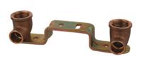 Kirchhoff Montage-eenheid van rood messing, blank, 15 mm x 1/2"IT, dikte 80 mm, 1 socket (4976g) - 989122955