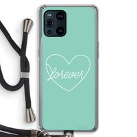 Forever heart pastel: Oppo Find X3 Transparant Hoesje met koord