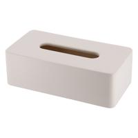 Tissuebox/tissuedoos Luxury Loft - wit - polyresin - 26 x 13 x 8 cm - universeel