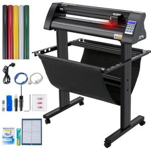 VEVOR Vinyl Snijplotter 870mm Snijplotter Vinylsnijder LEDscherm Vinyl Cutter Semi-automatisch Ingebouwd Optisch Oog Lasergeleiding Compatibel