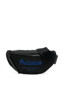 Alexander McQueen sac banane à logo imprimé - Noir