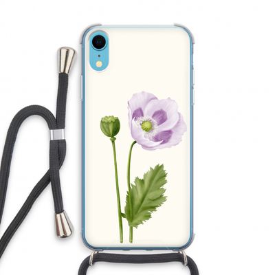 Purple poppy: iPhone XR Transparant Hoesje met koord