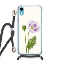 Purple poppy: iPhone XR Transparant Hoesje met koord